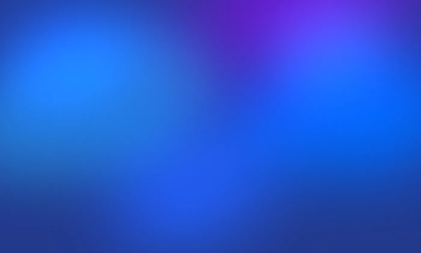 Blurred gradient background with shades of blue and hints of purple.