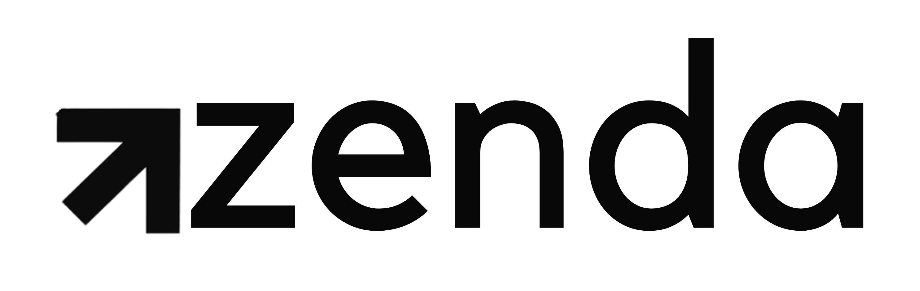 Zenda logo with an upward-right arrow forming the letter Z.