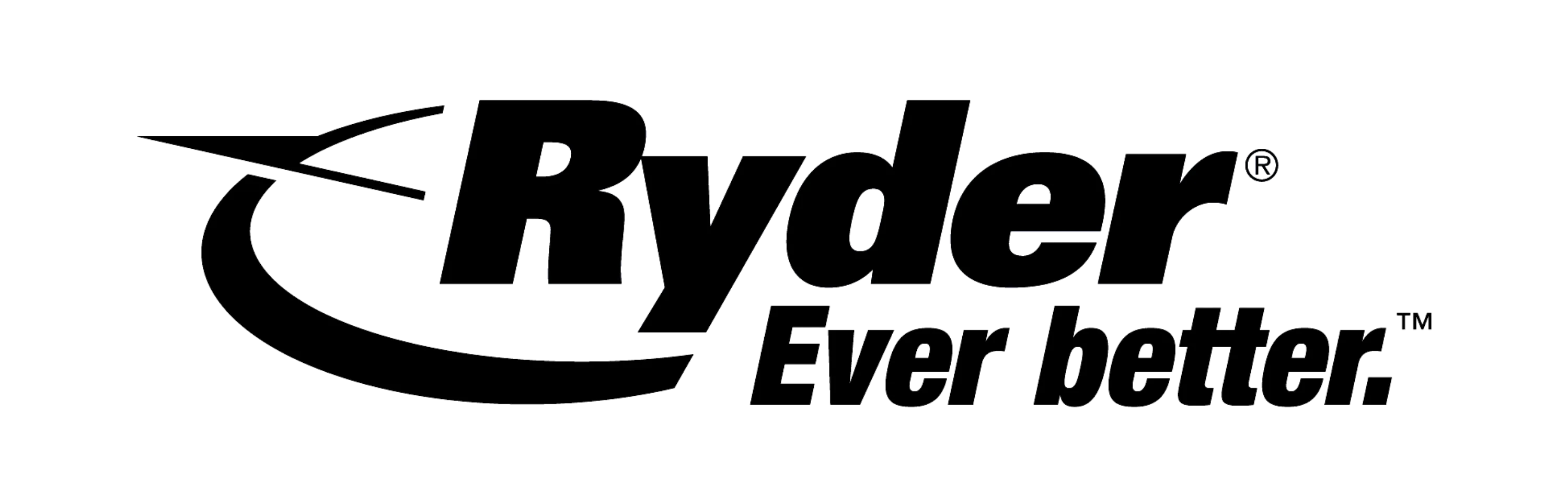 Ryder logo with a swoosh design and the tagline 'Ever better'.