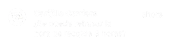 Notification from Carjillo Carriers asking if the pickup time can be pushed back 3 hours.