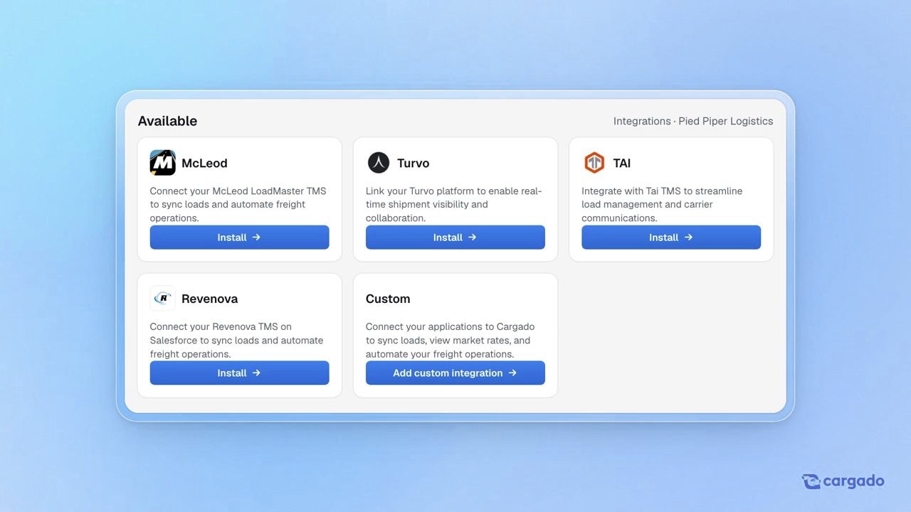 Still from the video: how Cargado connects to your TMS