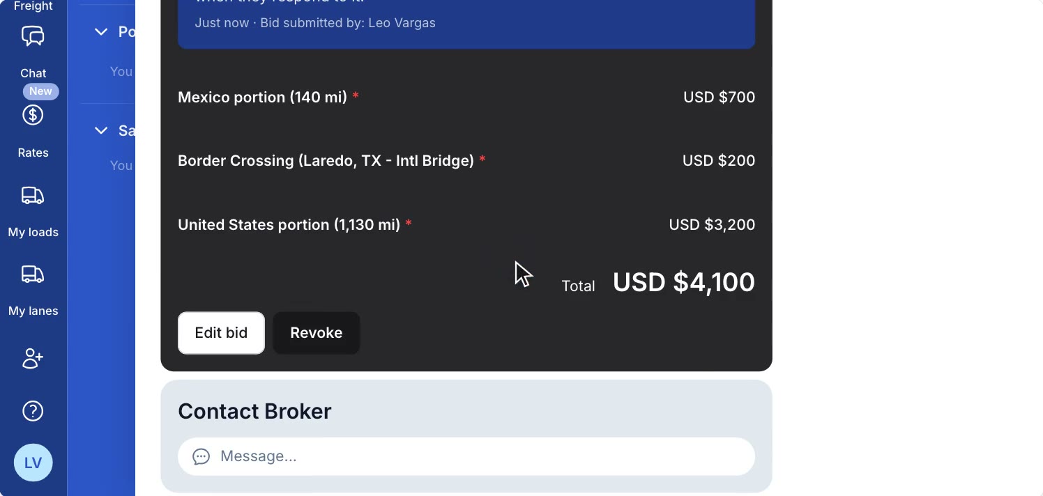 Bid by leg: product clip