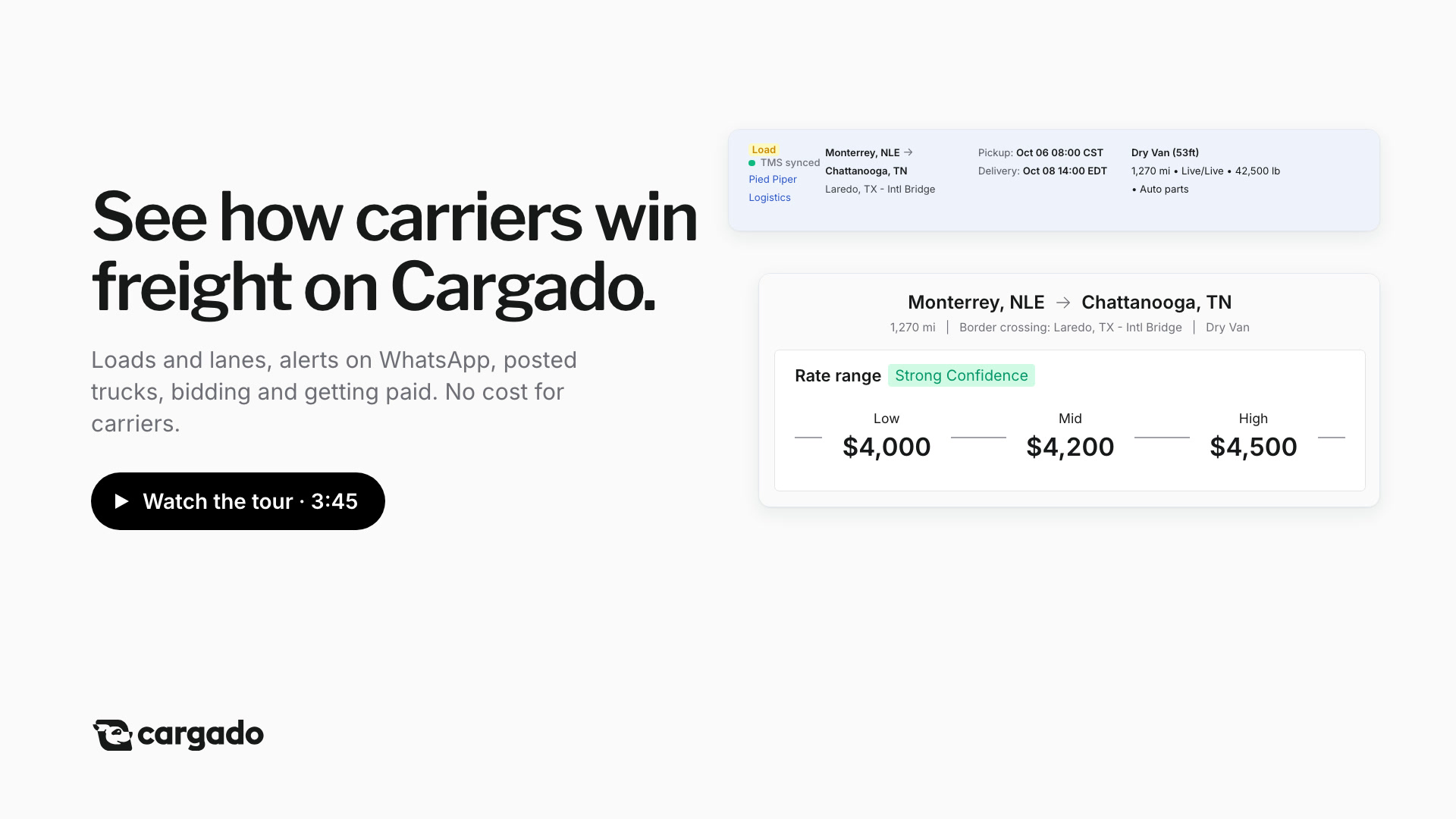 The Cargado carrier tour