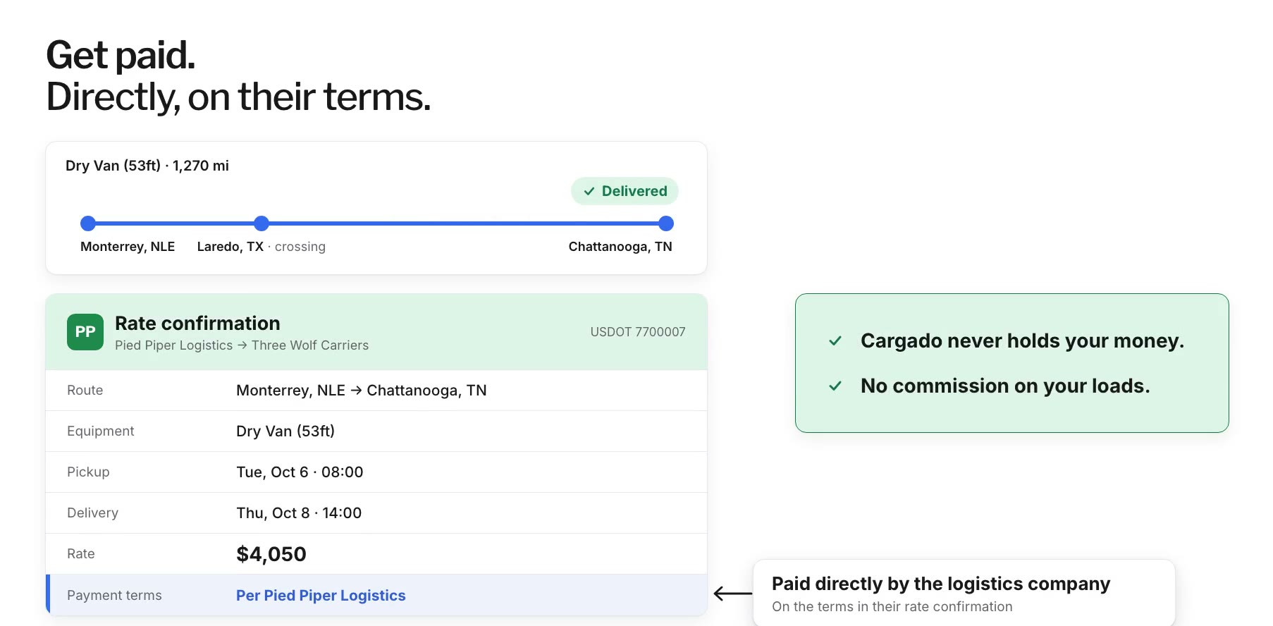 Get paid by the logistics company: product clip