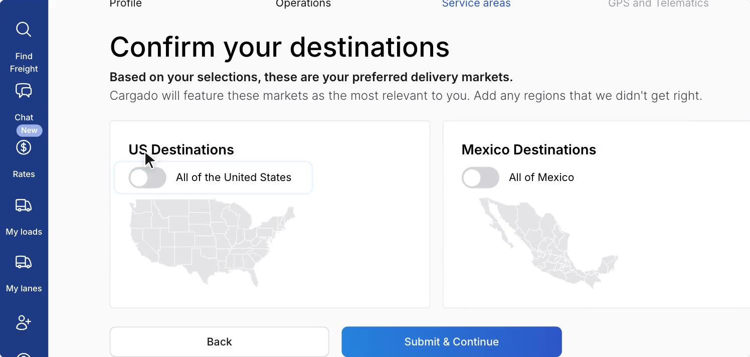 Pick your service areas: product clip