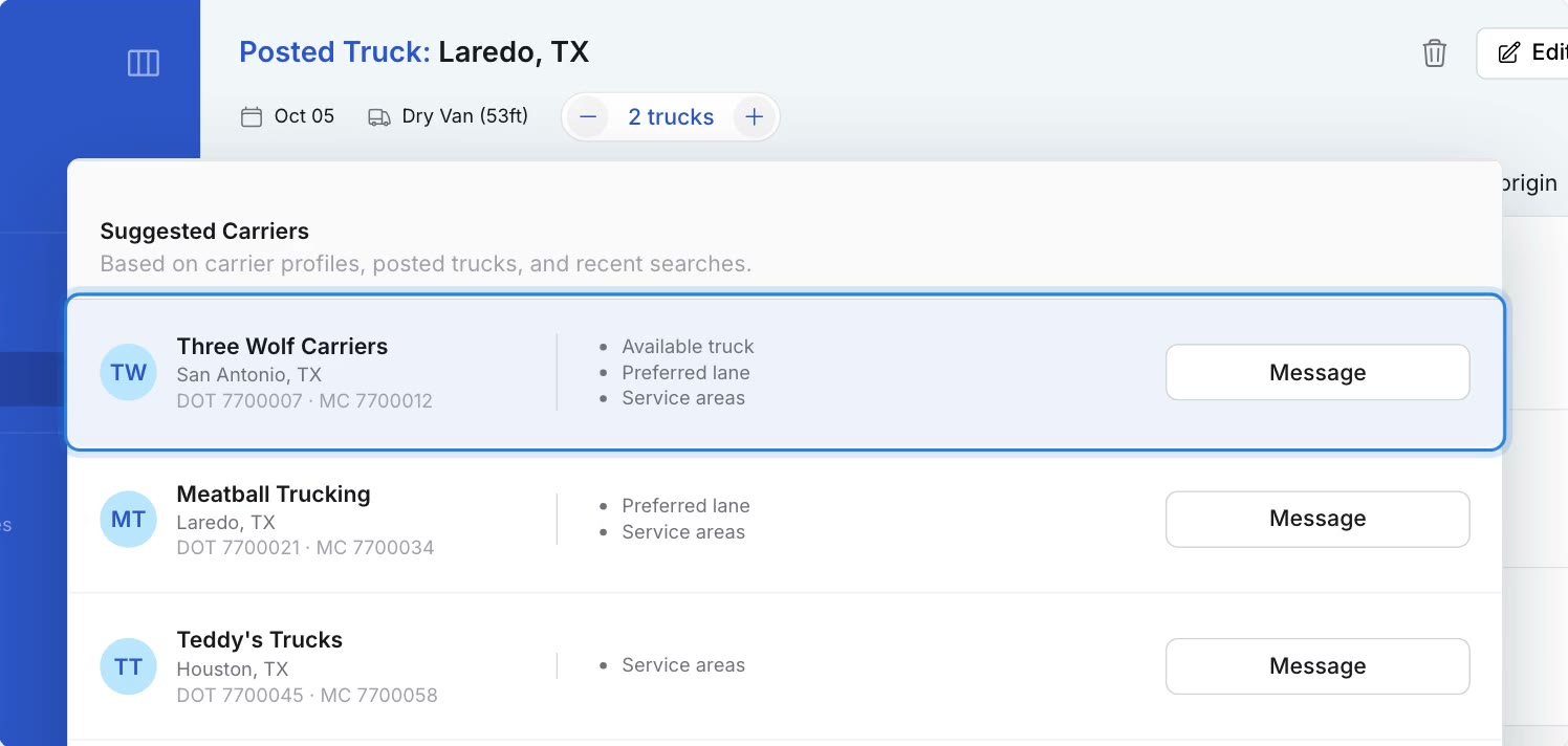 Show up in suggested carriers: product clip