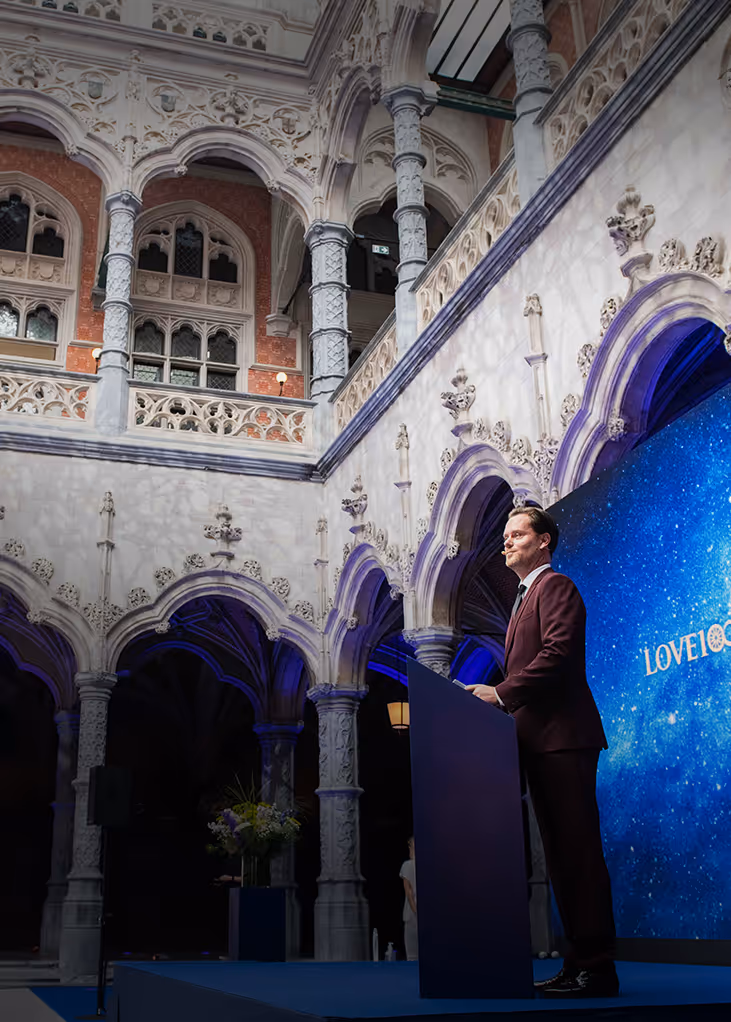 Tanguy giving a speech