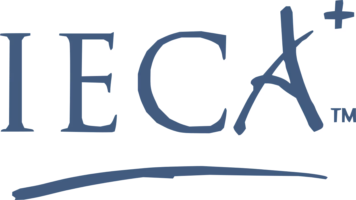 IECA brand logo with a stylized letter A featuring a triangular design and a plus sign above it.