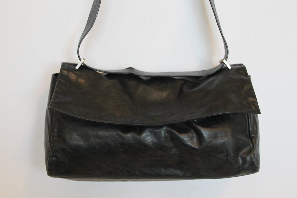 Jil Sander Black Leather Shoulder Bag | Lost & Found Resale