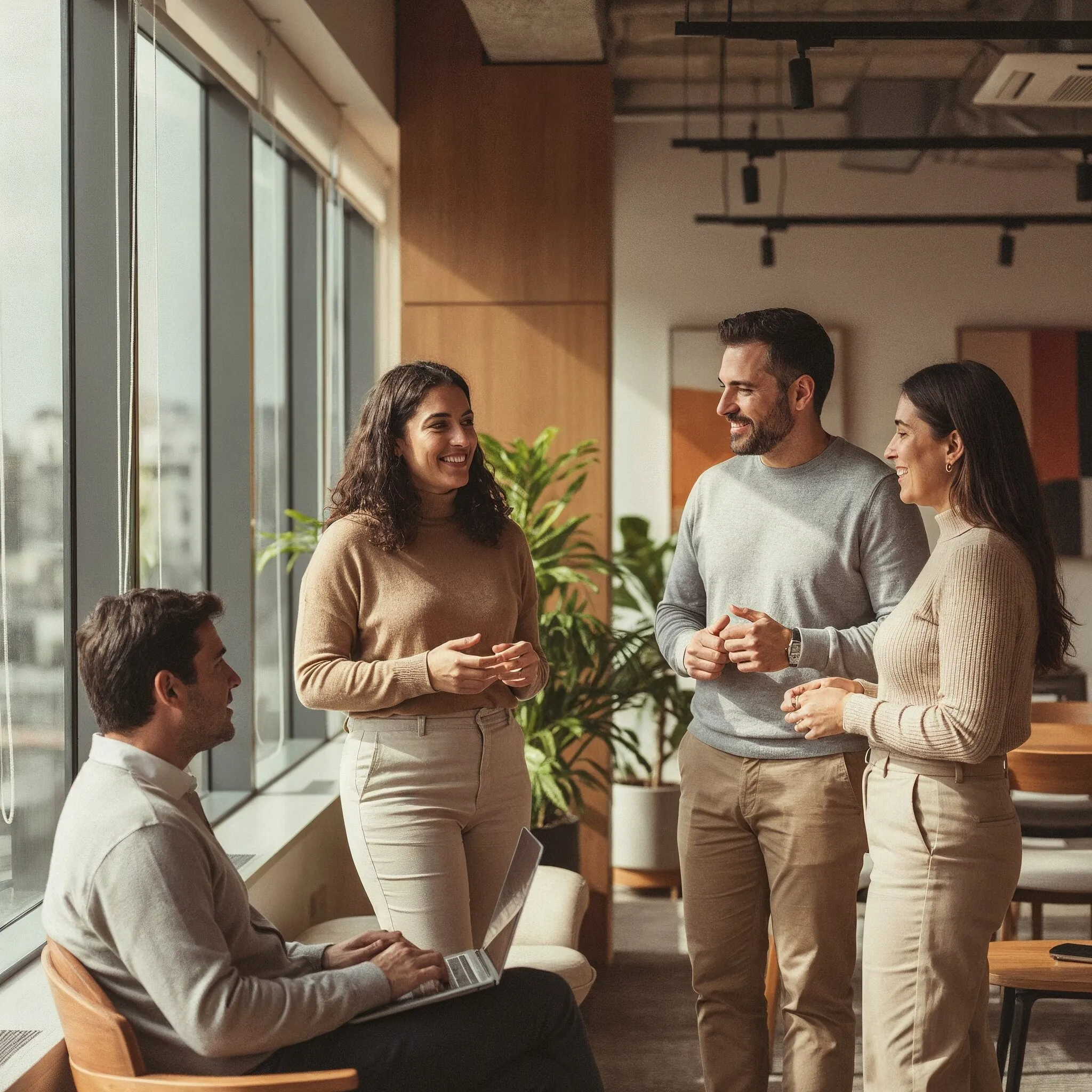 Grupo de adultos hablando