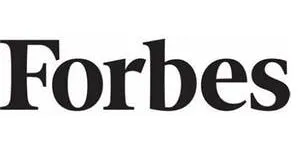 Forbes logo in black serif font on a white background.