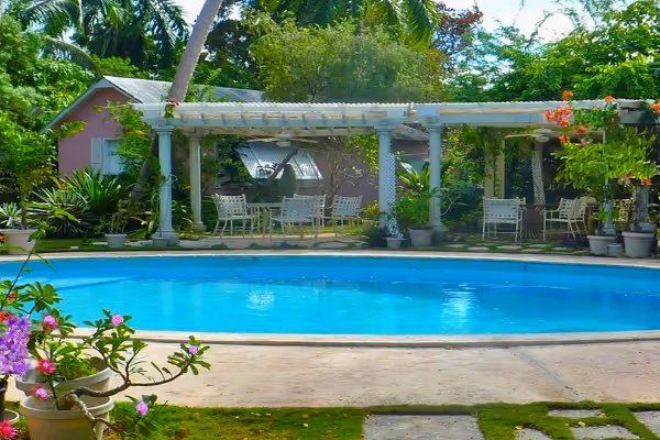 a blue pool of water