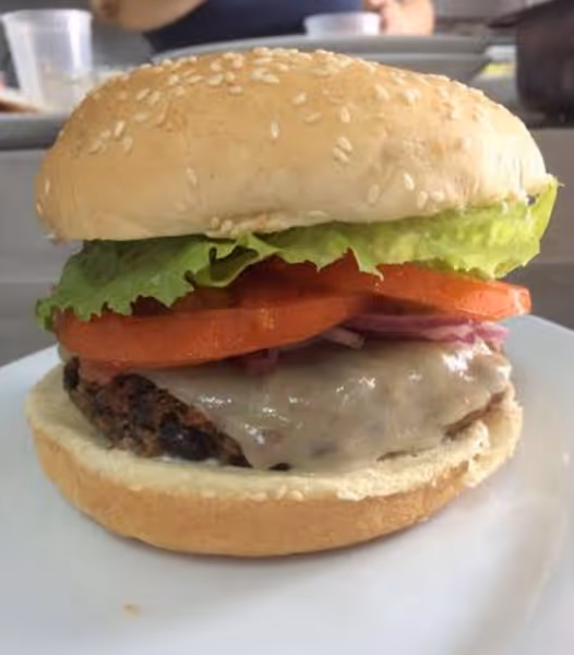 a large sandwich sitting on top of a table