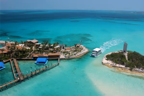 a pool next to a body of water