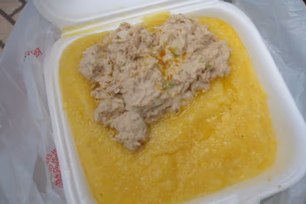 a plastic container of food