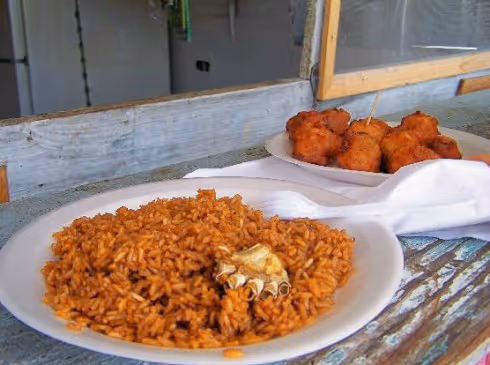 a plate of food on a table