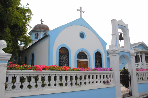 a large white church