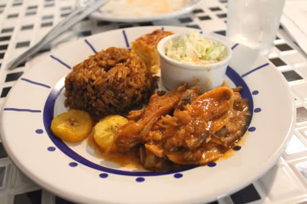 a plate of food on a table
