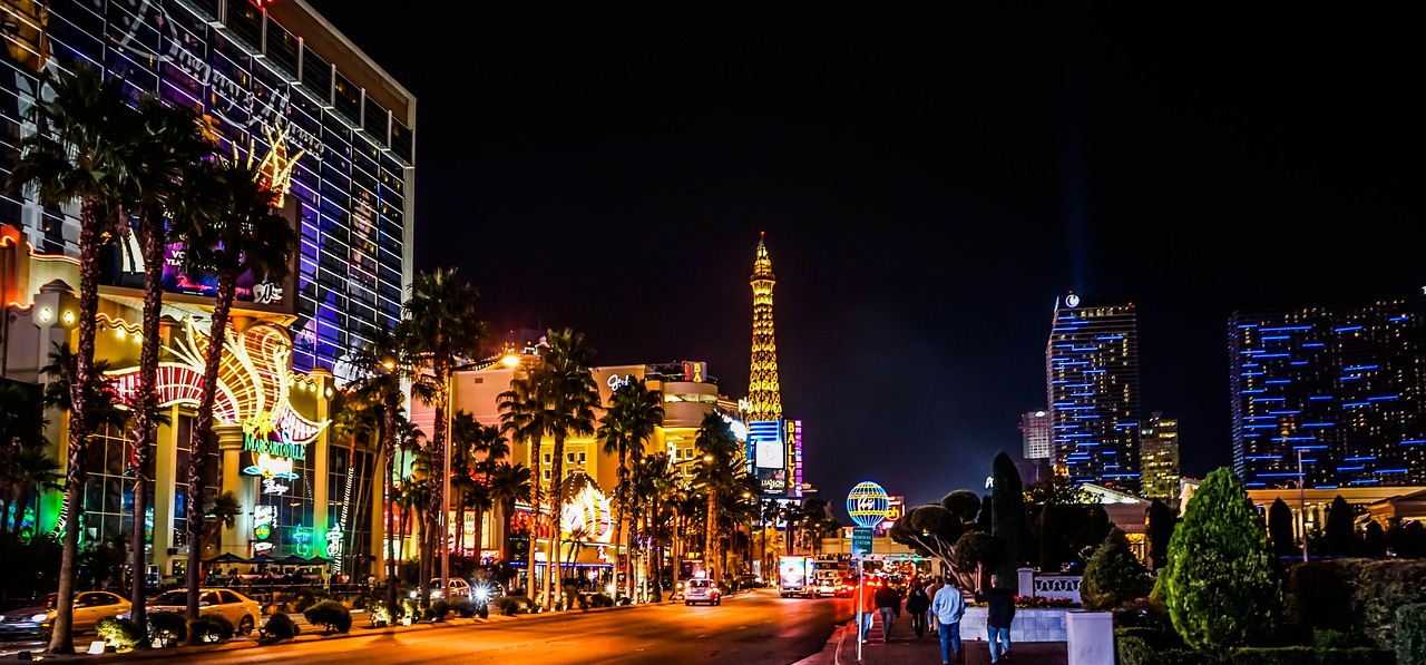 The Las Vegas Strip lit up at night, where most visiting couples base their trip