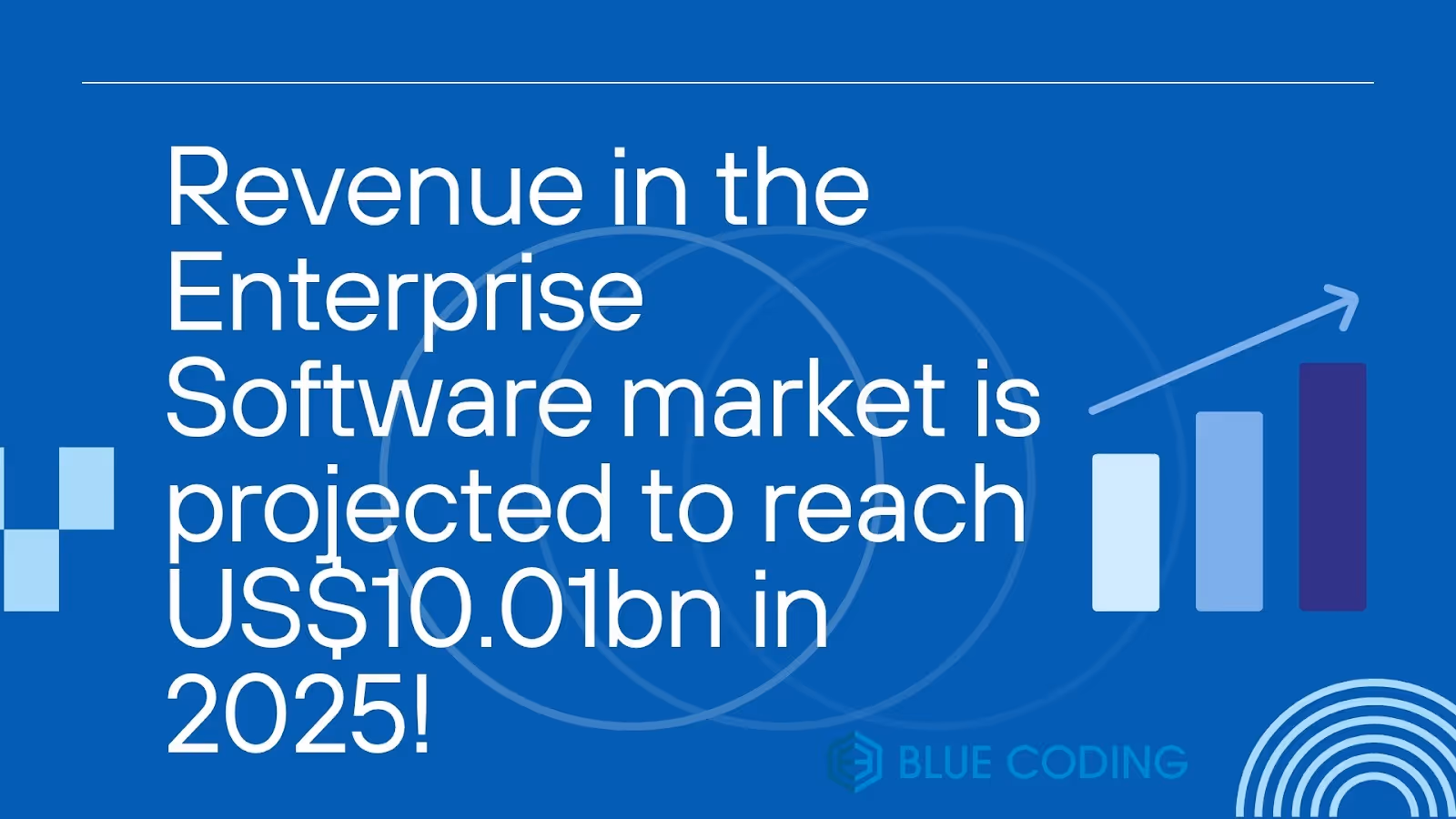 revenue projection in blue graphic 