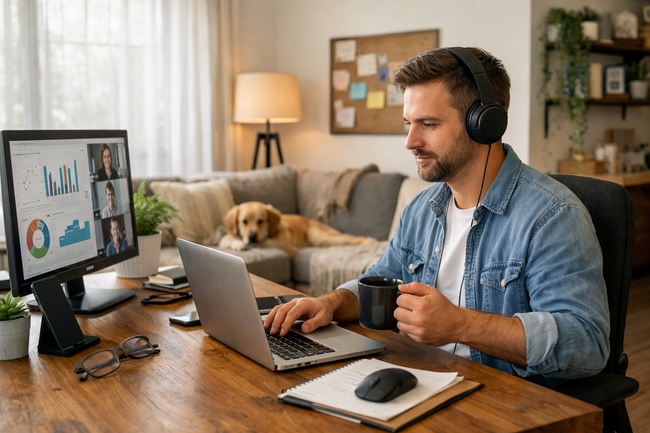 remote employee working from home