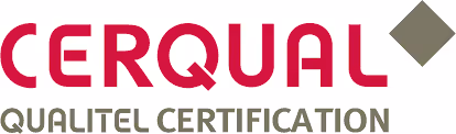 Logo CERQUAL Qualitel Certification avec un losange gris.