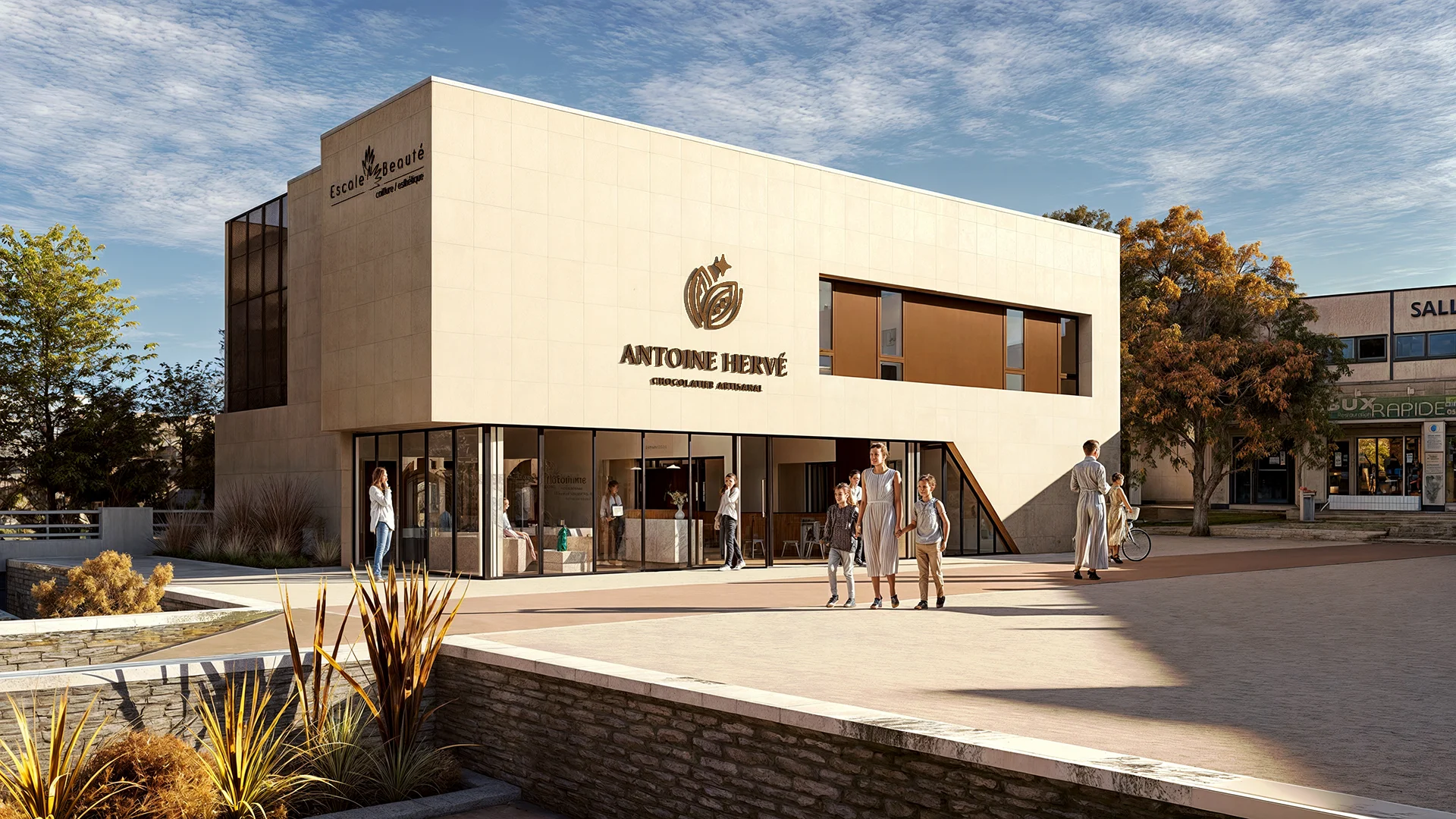 Construction d'une chocolaterie, d'un salon de coiffure et d'esthétique
