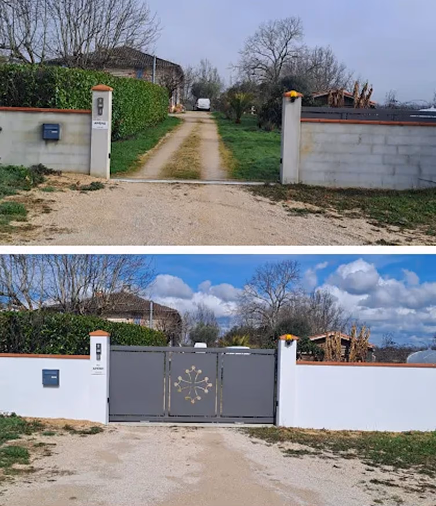 peinture extérieure refaite d'un portail à Moissac