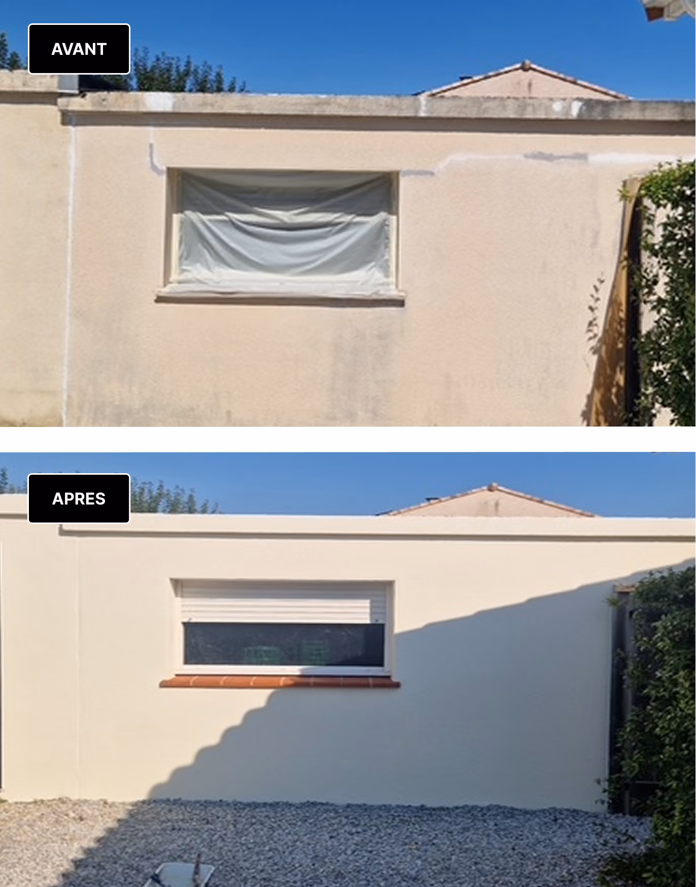Peintre Montauban - Ravalement façade extérieure ( avant - après )