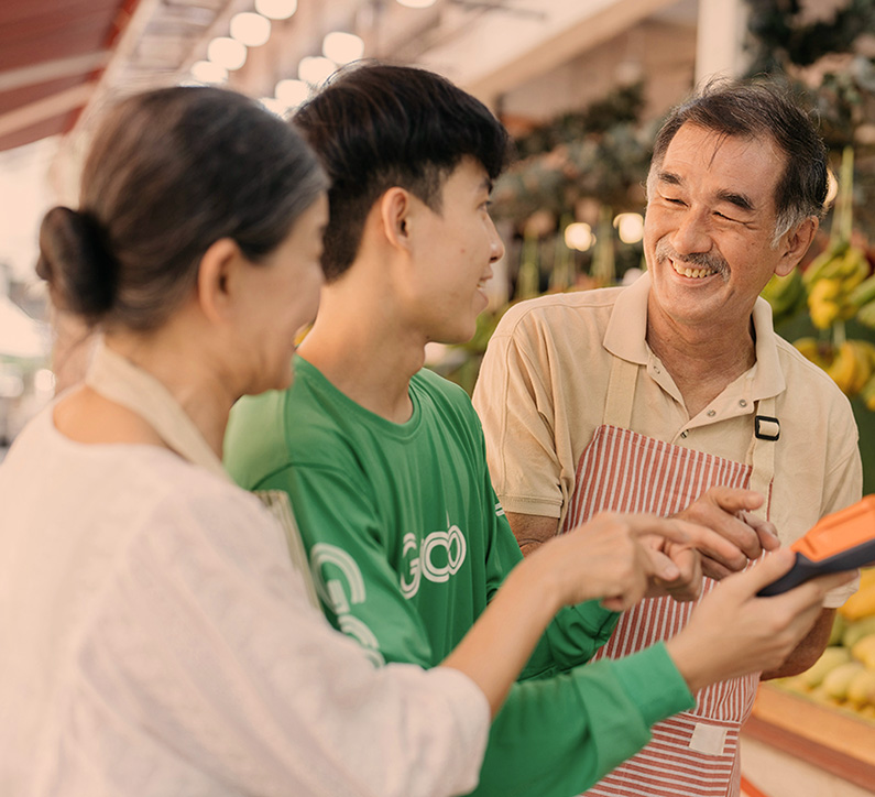 a family managing a store together