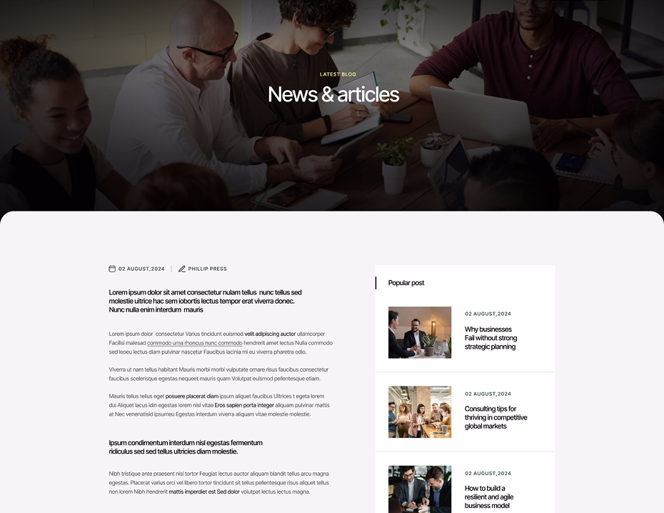 Blog post template preview
