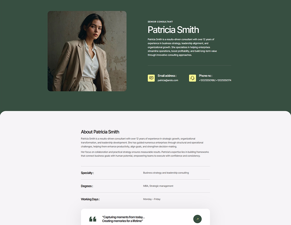 Team member template preview