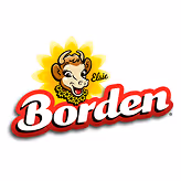 Borden brand logo featuring the smiling cow mascot named Elsie with a yellow sunburst background.