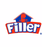 Filler brand logo featuring stylized text below a red and blue house-shaped icon.