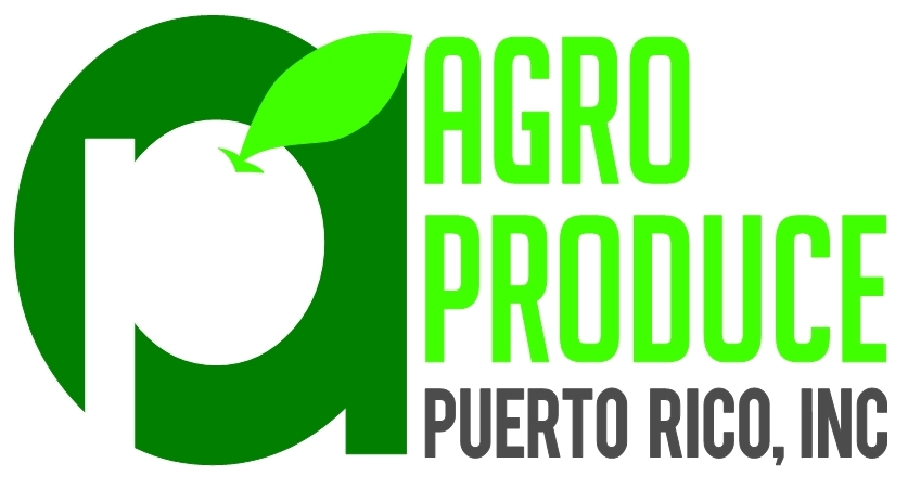 Logo of Agro Produce Puerto Rico, Inc with stylized green letters and a leaf.
