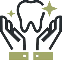 Two white hands held up with sparkling stars above them.