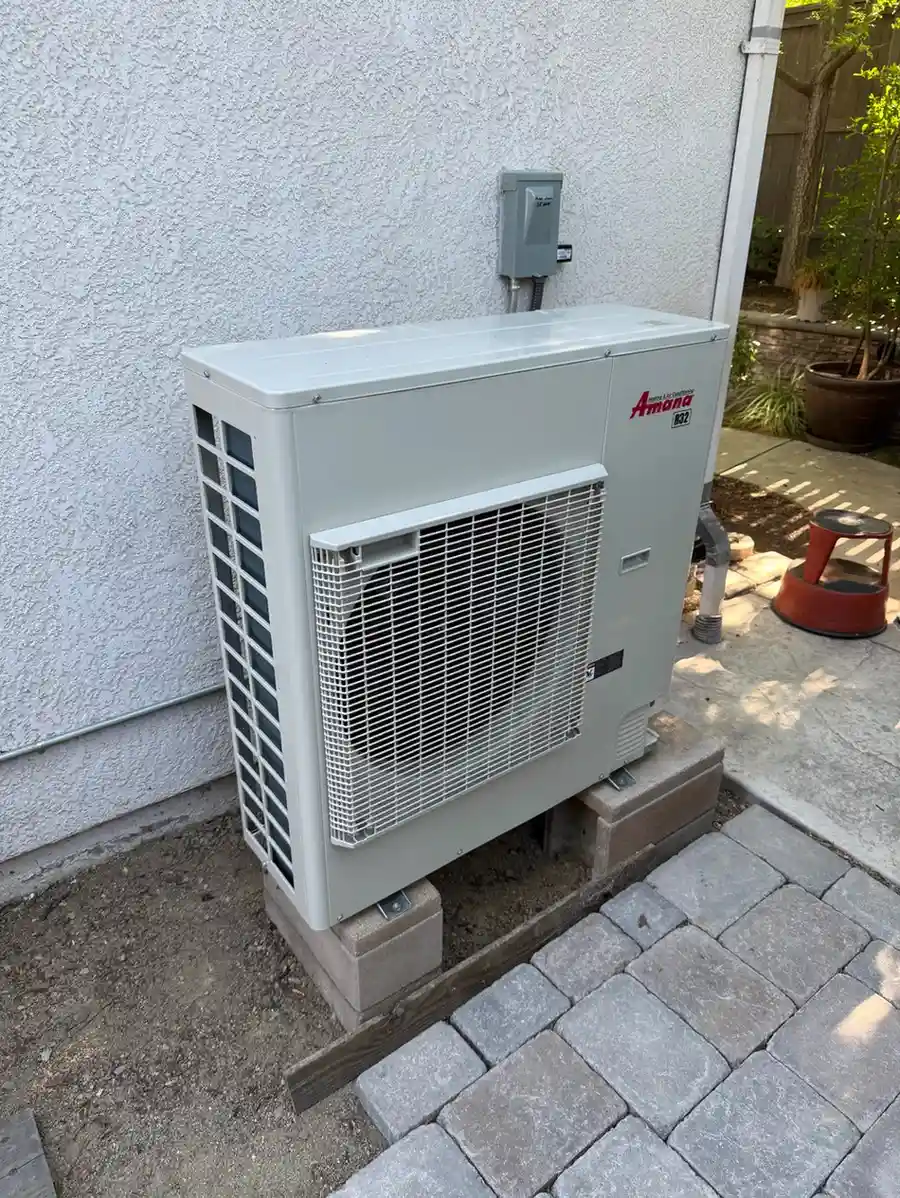 Amana R32 heat pump outdoor unit.