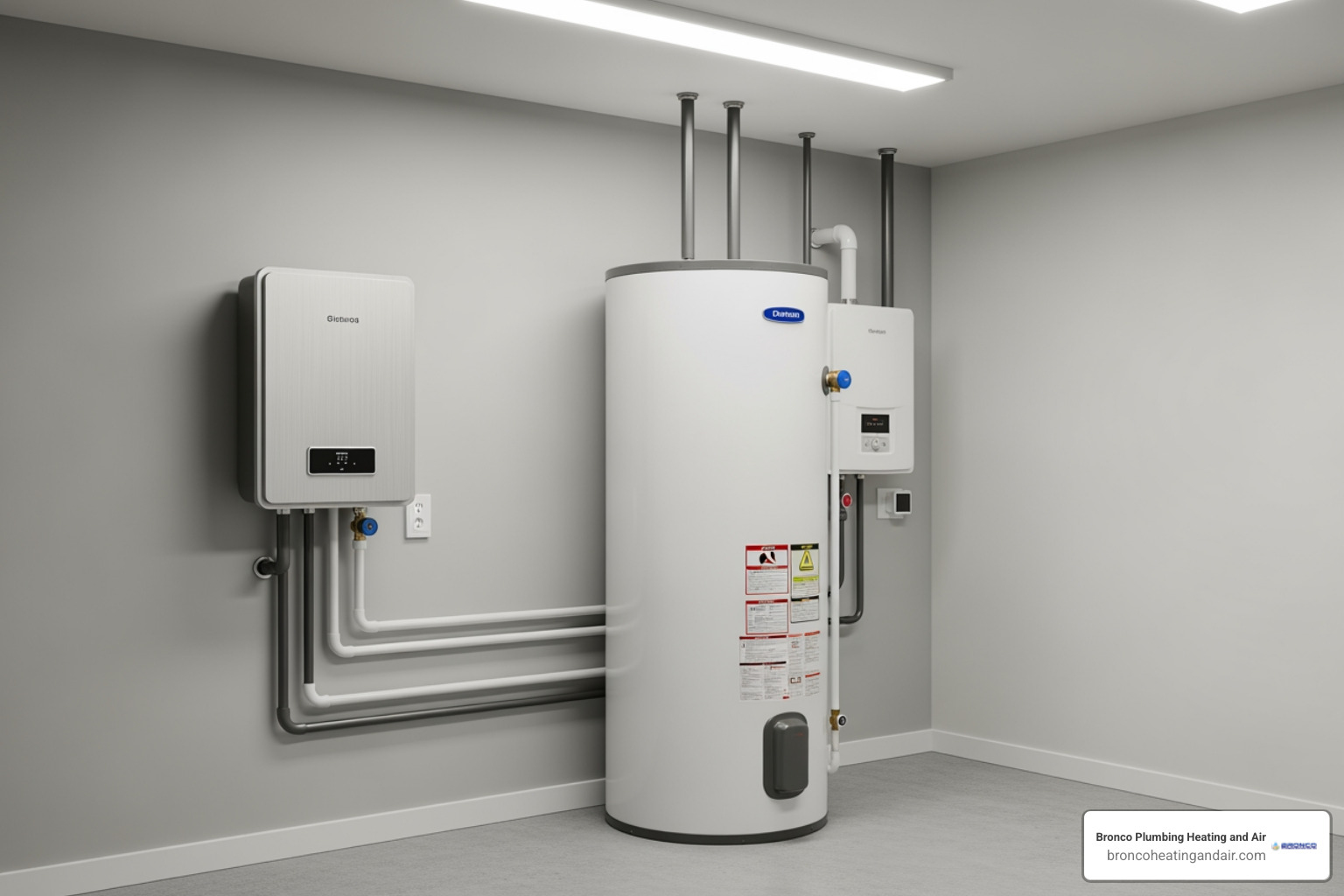 infographic showing comparison between tankless on-demand heating system and traditional storage tank water heater, highlighting energy efficiency percentages, lifespan differences, space requirements, and cost savings over time - affordable tankless water heater in sacramento, ca