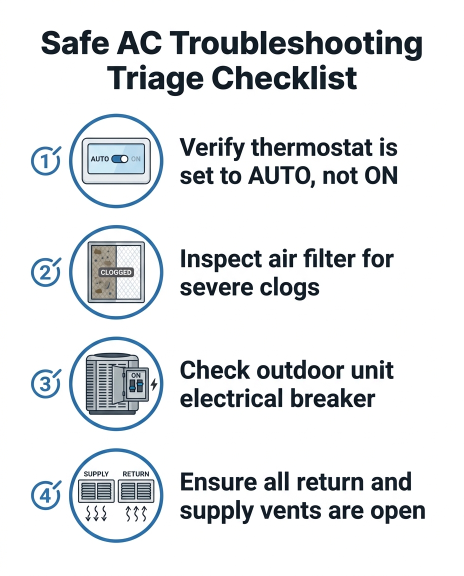 Safe AC Troubleshooting Triage Checklist