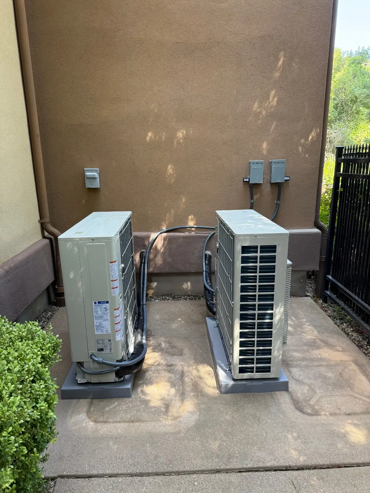 Outdoor condenser unit with ice buildup Outdoor condenser unit with ice buildup