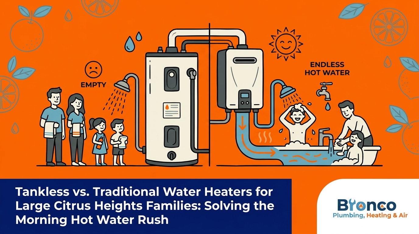 Tankless vs. Traditional Water Heaters for Large Citrus Heights Families