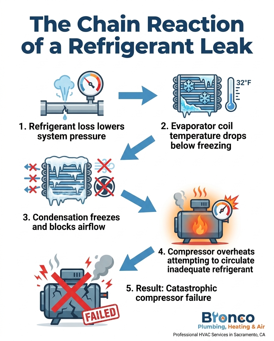 The Chain Reaction of a Refrigerant Leak