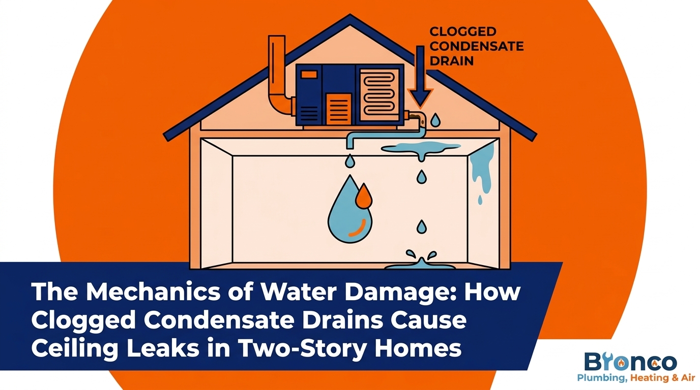 How Clogged Condensate Drains Cause Ceiling Leaks in Two-Story Homes