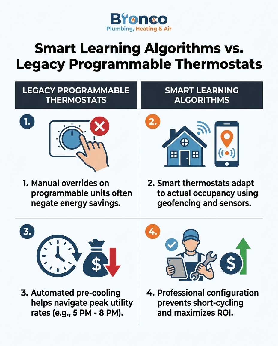 Smart Learning Algorithms vs. Legacy Programmable Thermostats