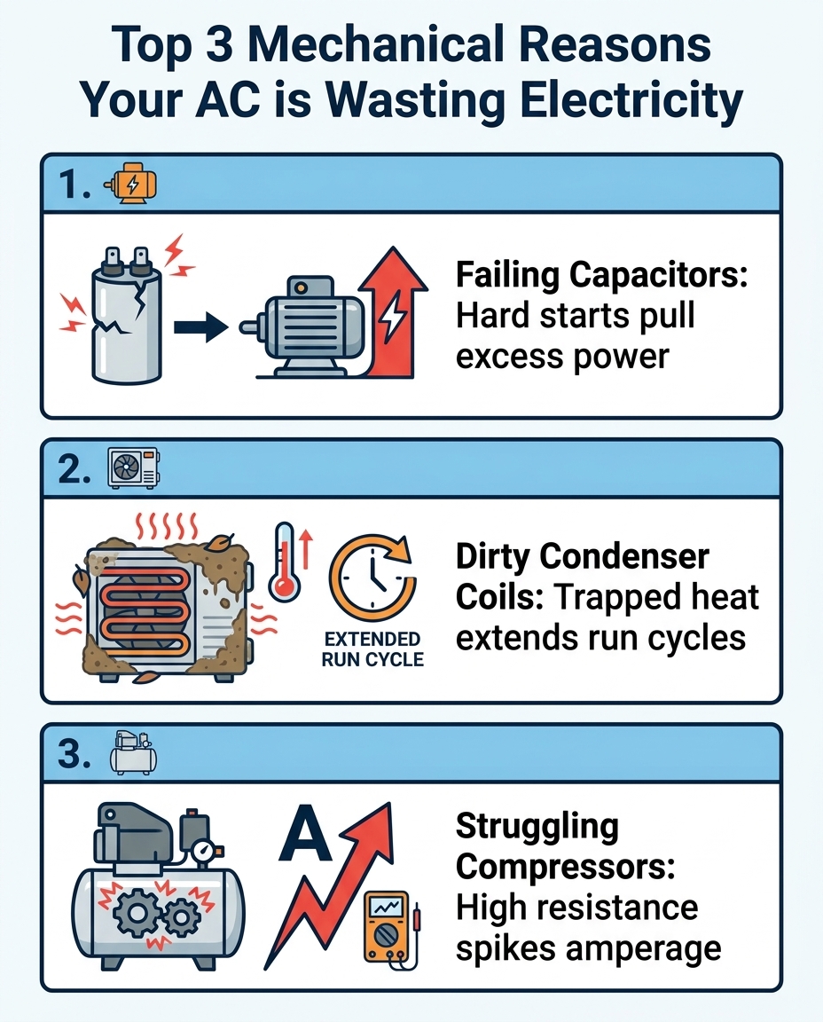 Mechanical Reasons Your AC is Wasting Electricity