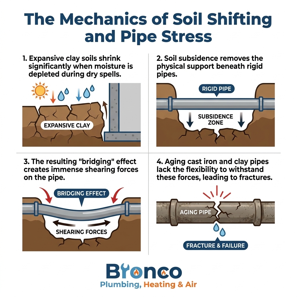 The Mechanics of Soil Shifting and Pipe Stress