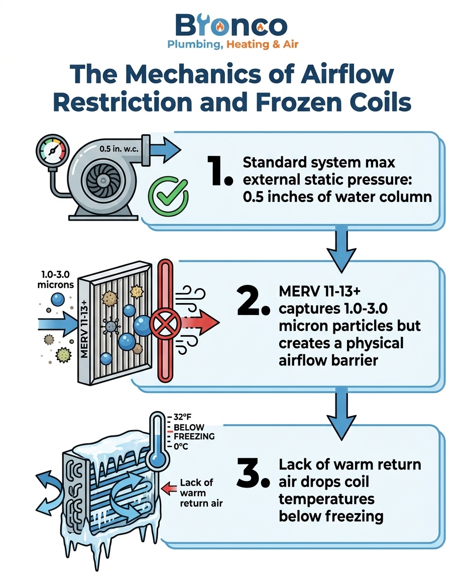 The Mechanics of Airflow Restriction and Frozen Coils