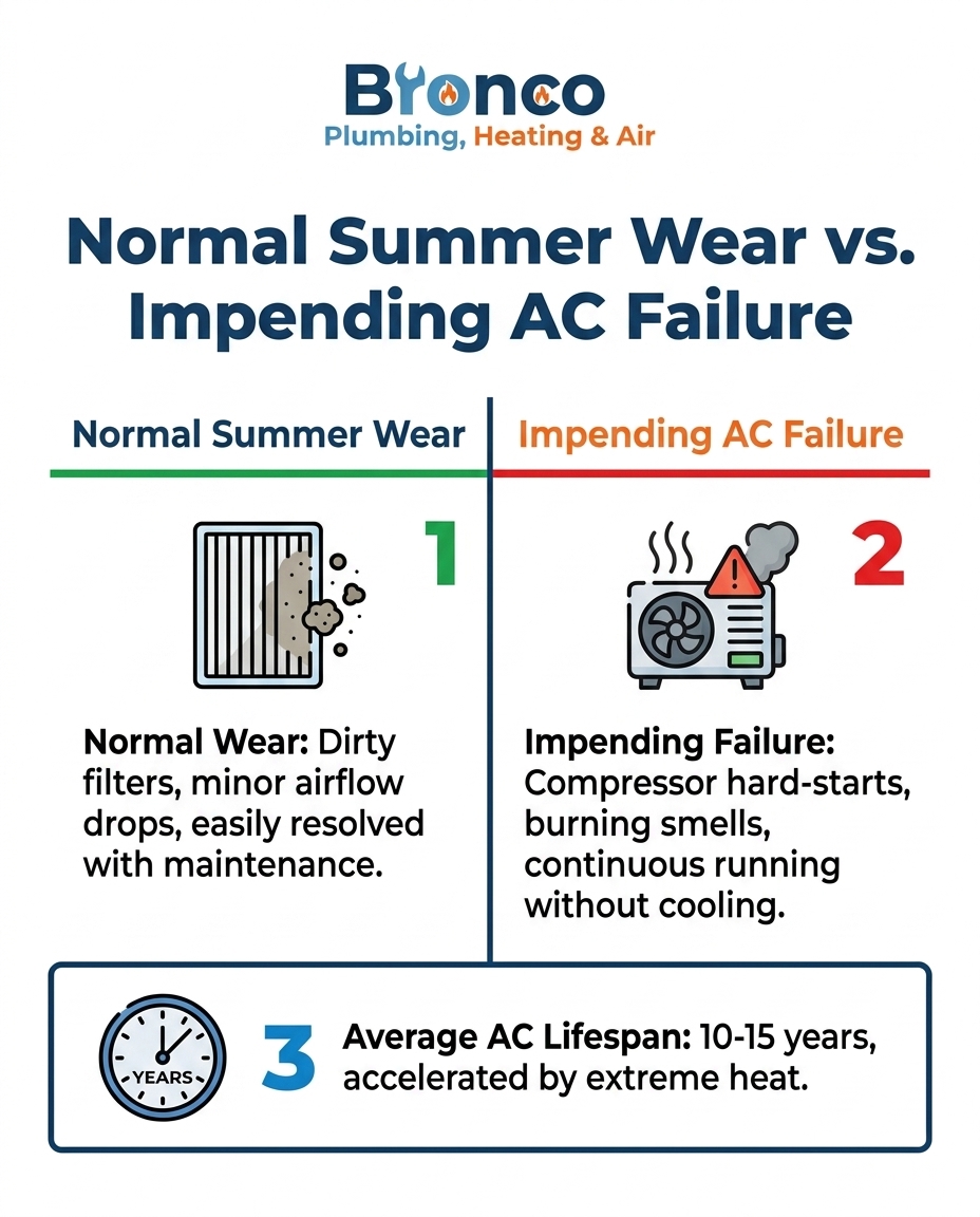 Normal Summer Wear vs. Impending AC Failure