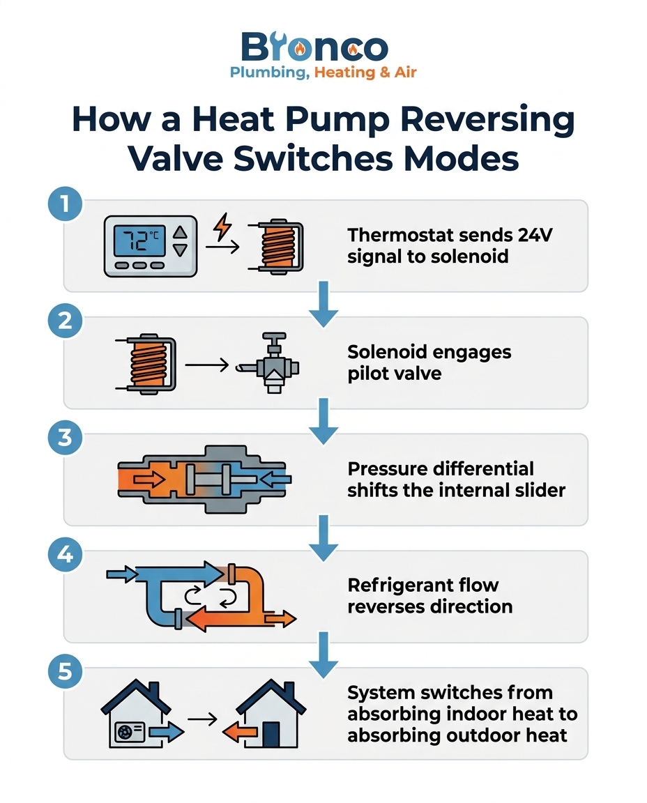 How a Heat Pump Reversing Valve Switches Modes