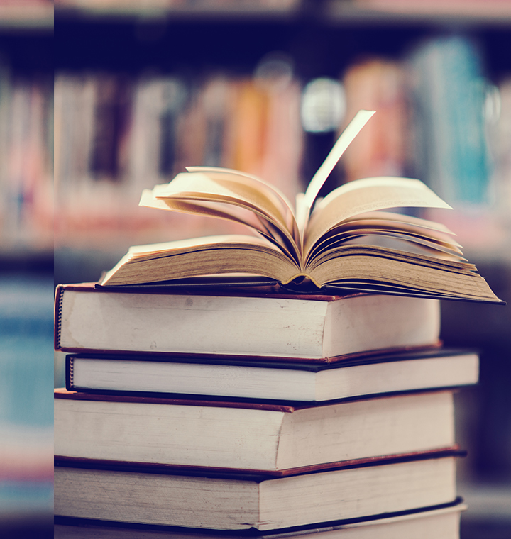 books piled up